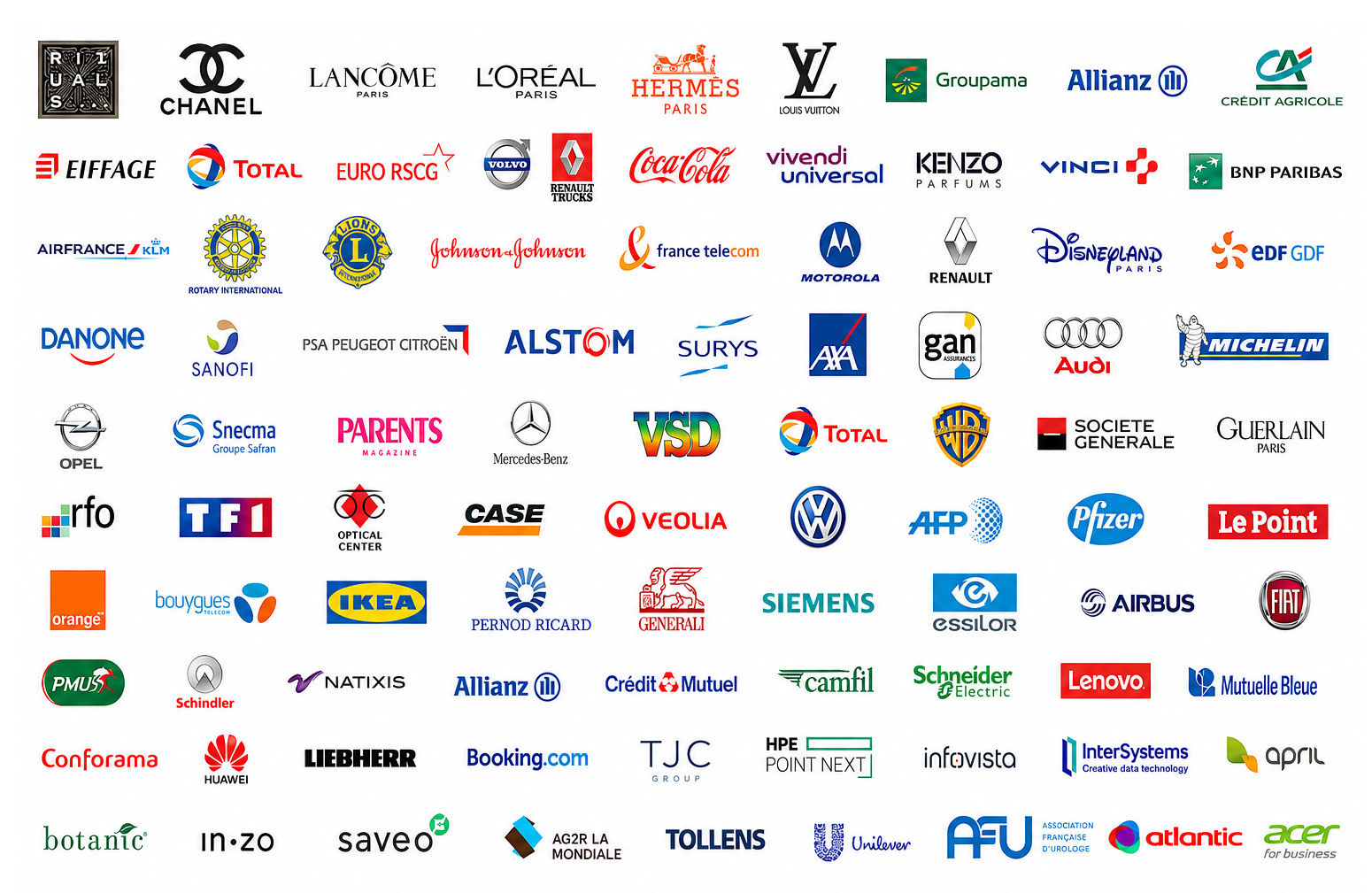 Mosaïque de logos de références de Martial.